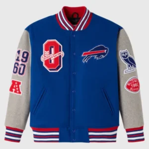 NFL Buffalo Bills OVO Royal Full-Snap Varsity Jacket