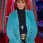 The Voice S28 Reba McEntire Blue Fringe Coat
