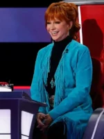 The Voice S28 Reba McEntire Blue Fringe Coat