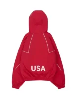 Jayden Daniels Marty Supreme Red Hooded Jacket