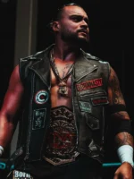 TNA Mike Santana Black Leather Vest 2025