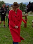 Alison Sweeney Red Wool Coat Finding Mr. Christmas S02