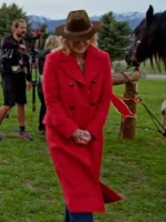 Alison Sweeney Red Wool Coat Finding Mr. Christmas S02