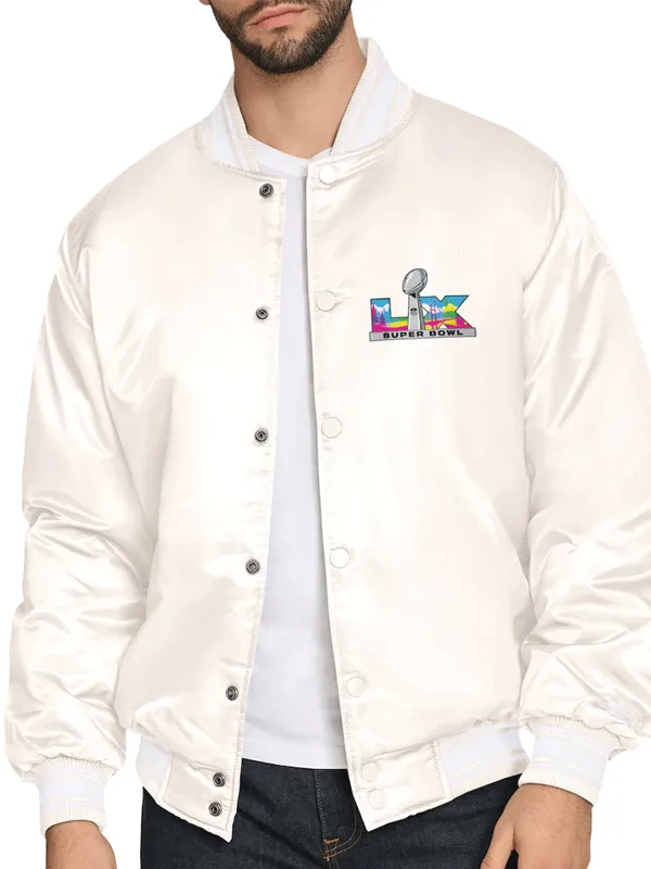 Super Bowl LX Bay Area Bash Cream Satin Jacket Super Bowl LX Bay Area Bash Cream Satin Jacket