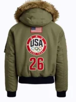 Team USA Green Hooded Bomber Jacket Olympics 2026