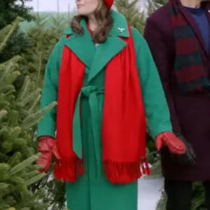 Meghan Ory Green Wool Coat 2025 Christmas Angel