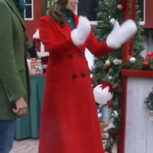 A Christmas Angel Match Monica Red Wool Trench Coat