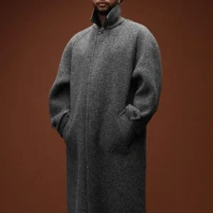 Disiz Try Try Try Grey Oversized Wool Coat