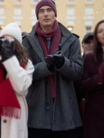 Brandon Routh Grey Wool Hooded Coat Keller Christmas
