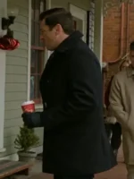 A Newport Christmas Wes Brown Black Wool Pea Coat