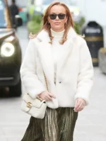 Amanda Holden Celebrity Style Faux Fur Jacket