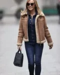 Amanda Holden Shearling Leather Jacket