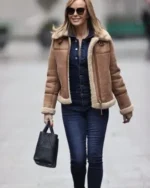 Amanda Holden Shearling Leather Jacket