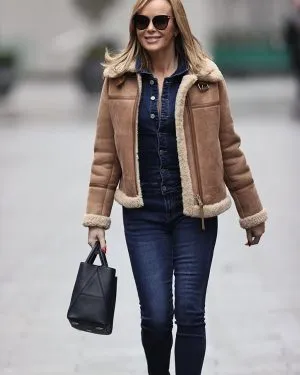 Amanda Holden Shearling Leather Jacket Amanda Holden Shearling Leather Jacket