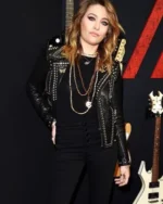 Paris Jackson Biker Black Leather Jacket