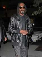 Snoop Dogg Black Bomber Leather Jacket