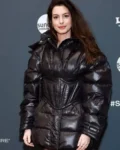 Anne Hathaway Black SFF Corset Puffer Jacket
