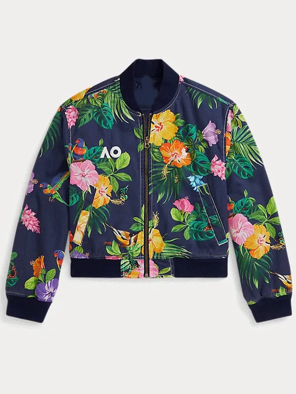 Australian Open 2026 Floral Cotton Baseball Jacket Australian Open 2026 Floral Cotton Baseball Jacket