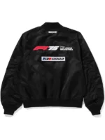 BAPE X F1LV Multi Logo Black Bomber Jacket