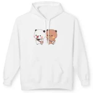 Bubu and Dudu Cartoon Black White Pink Hoodie