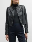 Women’s Black Leather Moto Jacket