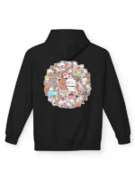 Bubu and Dudu Cartoon Black White Pink Hoodie