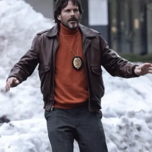 Dead Man’s Wire Cary Elwes Brown Leather Bomber Jacket