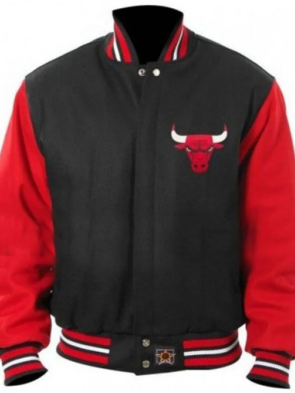 Chicago Bulls Red & Black Varsity Jacket Chicago Bulls Red & Black Varsity Jacket