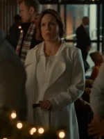 Erin Krakow White Wool Trench Coat Christmas Above Clouds