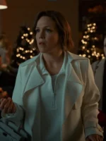 Erin Krakow White Wool Trench Coat Christmas Above Clouds