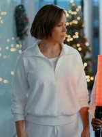 Erin Krakow White Sweatshirt Jacket Christmas Above Clouds