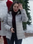 Janel Parrish Christmas on Duty Grey Puffer Jacket 2025