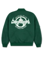 Chromakopia Tour 2025 Green Black Wool Varsity Jacket - Image 2