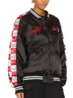 Coca Cola Racing Black Satin Varsity Jacket