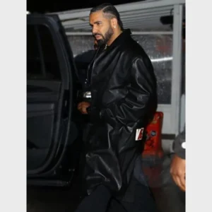 Drake Vaffanculo Black Leather Coat