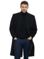 Jonathan Bennett Black Wool Coat Keller Christmas 2025