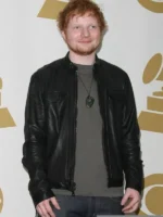 Ed Sheeran Black Leather Jacket