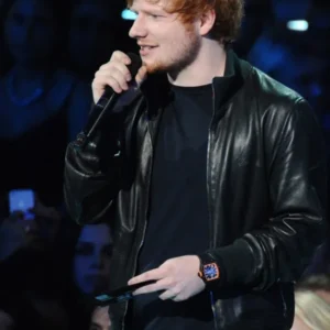 Ed Sheeran Black Leather Jacket