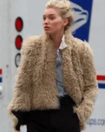 Elsa Hosk Sheep-Look Faux Fur Jacket - Image 3