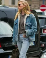 Elsa Hosk Street Style Blue Denim Jacket