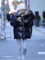 Elsa Hosk Street Style Oversized Puffer Jacket