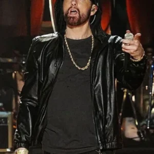 Eminem Rock and Roll Hall of Fame Black Leather Jacket
