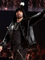 Eminem Rock and Roll Hall of Fame Black Leather Jacket