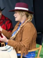 Melissa Peterman Brown Suede Jacket Finding Mr. Christmas