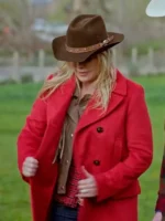 Alison Sweeney Red Wool Coat Finding Mr. Christmas S02