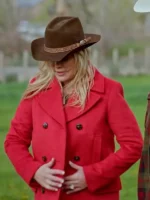 Alison Sweeney Red Wool Coat Finding Mr. Christmas S02
