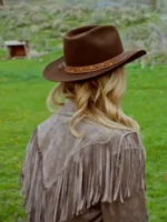 Finding Mr. Christmas Alison Sweeney Fringe Suede Jacket