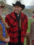 Jonathan Bennett Red Plaid Wool Jacket Finding Mr. Christmas