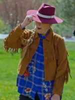 Melissa Peterman Brown Suede Jacket Finding Mr. Christmas