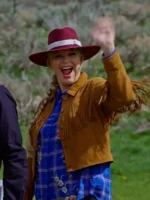 Melissa Peterman Brown Suede Jacket Finding Mr. Christmas